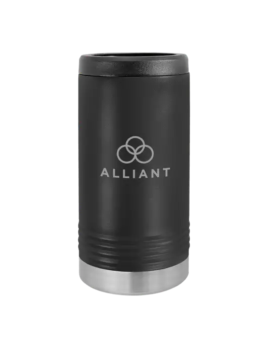 Polar Camel Powder Coated Black Vacuum Insulated Slim Beverage Holder w/Alliant Logo