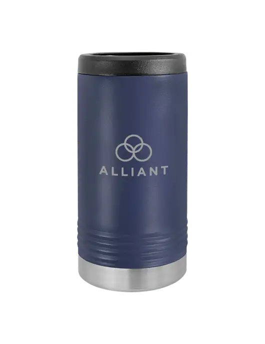 Polar Camel Powder Coated Navy Vacuum Insulated Slim Beverage Holder w/Alliant Logo