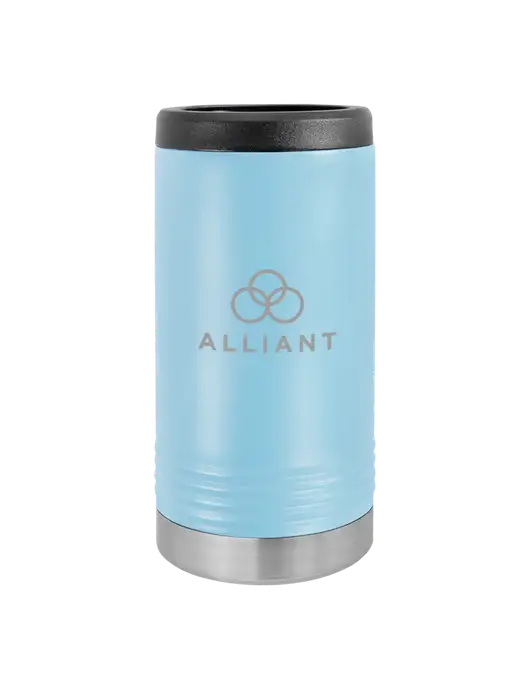 Polar Camel Powder Coated Light Blue Vacuum Insulated Slim Beverage Holder w/Alliant Logo