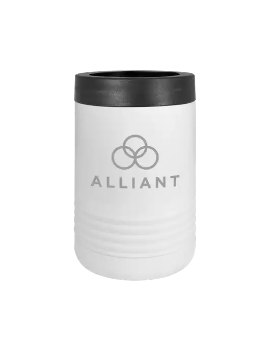 Polar Camel 12 oz Powder Coated White Vacuum Insulated Beverage Holder w/Alliant Logo