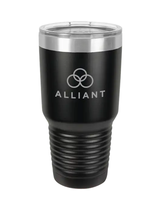 Polar Camel 30 oz Powder Coated Black Vacuum Insulated Tumbler w/Alliant Logo