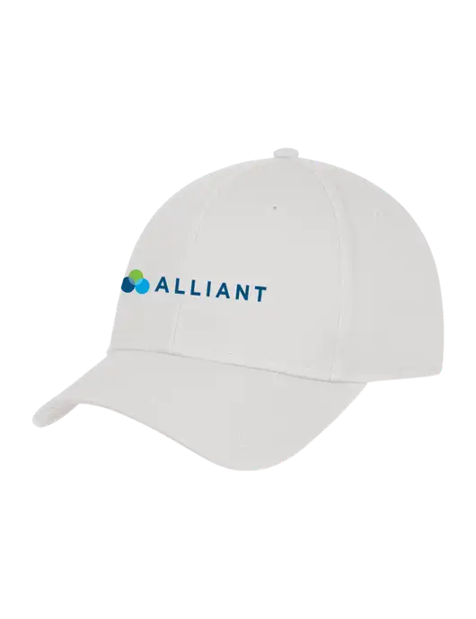 White Structured Cap Hook & Loop w/Alliant Logo