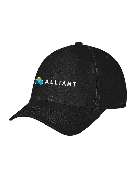 Black Structured Soft Snap Closure Hook & Loop Cap w/Alliant Logo