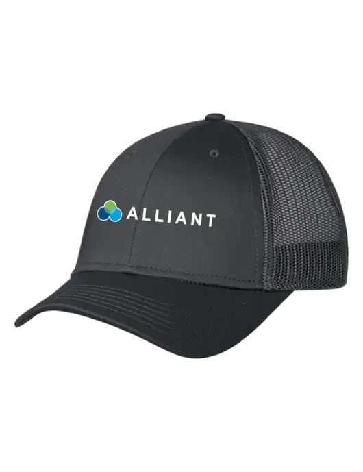 Charcoal Mesh Trucker Cap Snap Back w/Alliant Logo