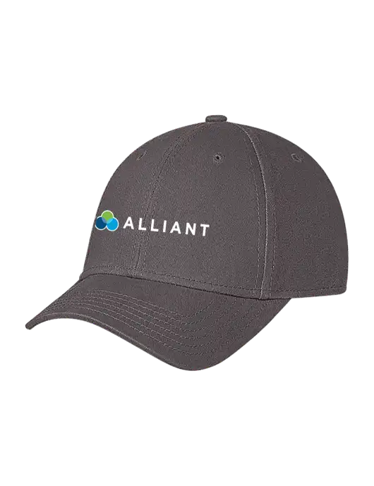 Medium Dark Grey Structured Soft Snap Closure Hook & Loop Cap w/Alliant Logo