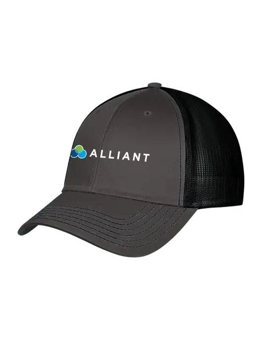 Charcoal & Black Mesh Trucker Cap Snap Back w/Alliant Logo
