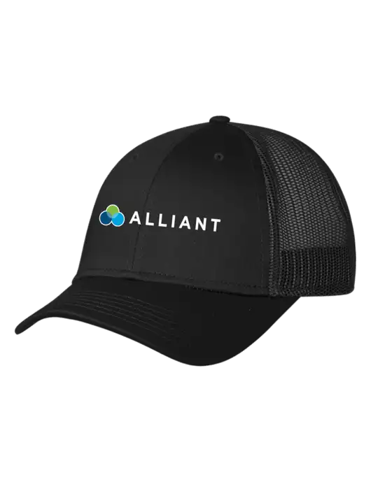 Black Mesh Trucker Cap Snap Back w/Alliant Logo