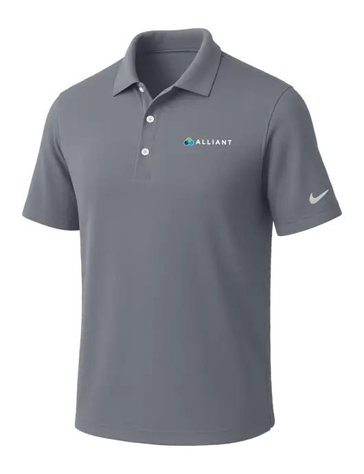 NIKE Medium Grey Dri-Fit Micro Pique Polo w/Alliant Logo