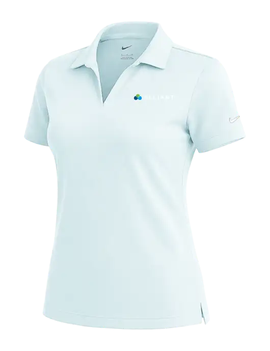 NIKE Very Light Blue Womens Dri-Fit Micro Pique Polo w/Alliant Logo
