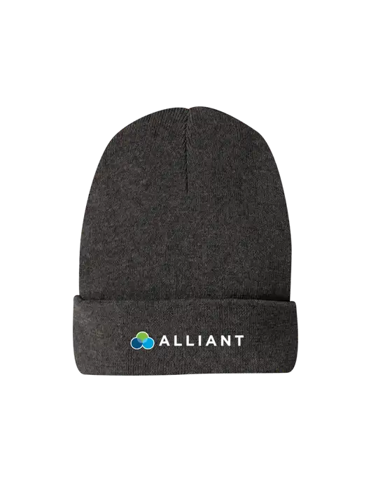 Recycled Charcoal Heather Beanie w/Alliant Logo
