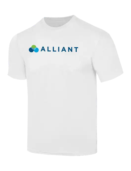 Simply Soft White 4.5oz  Poly/Combed Ring Spun Cotton T-Shirt w/Alliant Logo