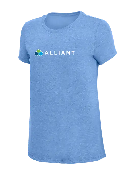 Womens Simply Soft Maritime Frost 4.5oz Poly/Combed Ring Spun Cotton T-Shirt
 w/Alliant Logo