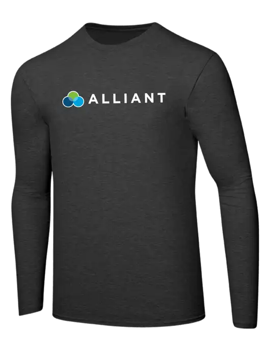 Ring Spun Dark Heather Grey 4.5 oz Long Sleeve T-Shirt w/Alliant Logo