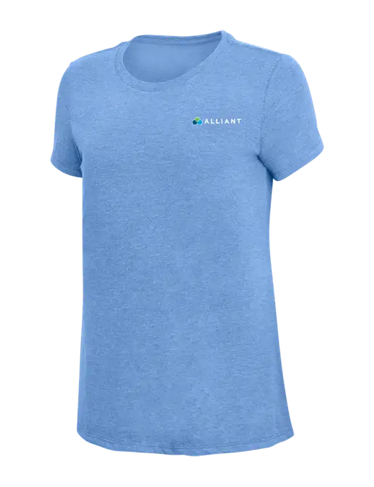 Womens Simply Soft Maritime Frost 4.5oz Poly/Combed Ring Spun Cotton T-Shirt
 w/Alliant Logo