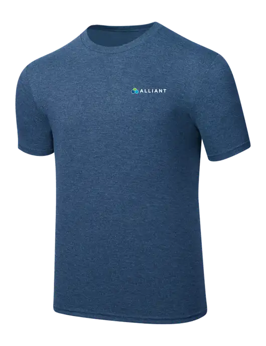 Simply Soft Heathered Navy 4.5oz  Poly/Combed Ring Spun Cotton T-Shirt w/Alliant Logo