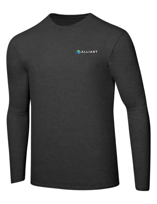 Ring Spun Dark Heather Grey 4.5 oz Long Sleeve T-Shirt w/Alliant Logo