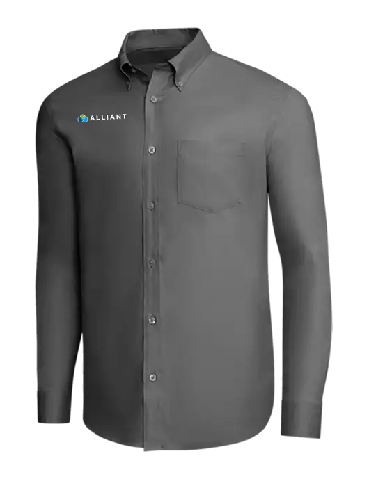Brooks Brothers Dark Grey Wrinkle-Free Stretch Pinpoint Shirt w/Alliant Logo