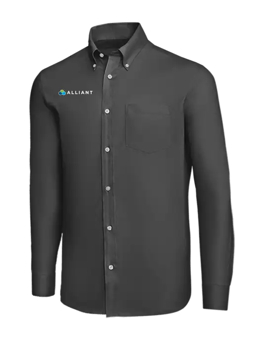 Brooks Brothers Dark Grey Wrinkle-Free Stretch Nailhead Shirt w/Alliant Logo