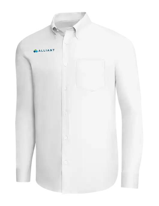 Brooks Brothers White Wrinkle-Free Stretch Pinpoint Shirt w/Alliant Logo
