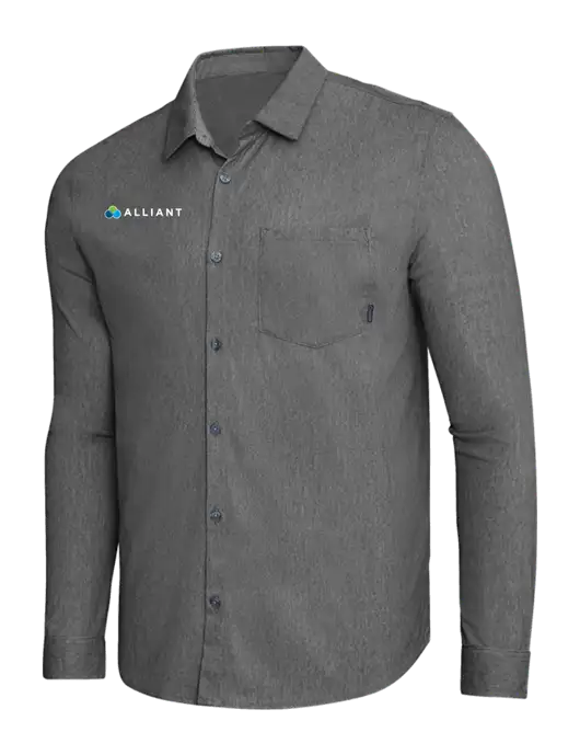 OGIO Dark Grey Heather Extend Long Sleeve Button Up Shirt w/Alliant Logo