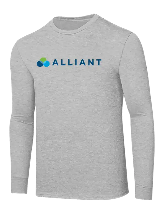 Core Blend Light Grey Heather Long Sleeve Tee w/Alliant Logo