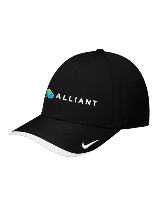Nike Black/White Dri-FIT Perforated Performance Cap w/Alliant Logo