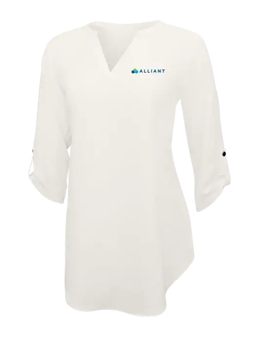 Ivory Womens 3/4 Sleeve Tunic Blouse w/Alliant Logo