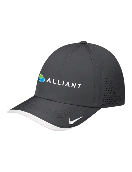 Nike Dark Grey/White Dri-FIT Perforated Performance Cap w/Alliant Logo