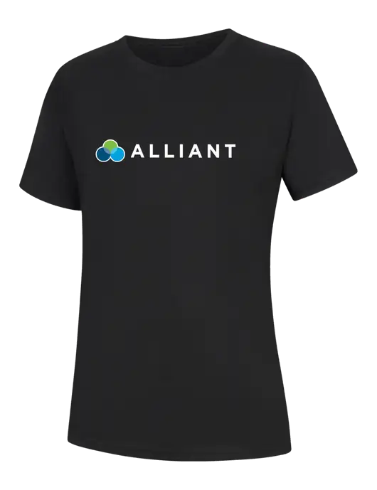 Womens Black Core Blend Tee w/Alliant Logo