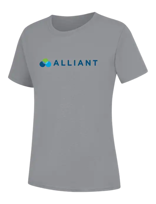 Womens Light Grey Heather Core Blend Tee w/Alliant Logo