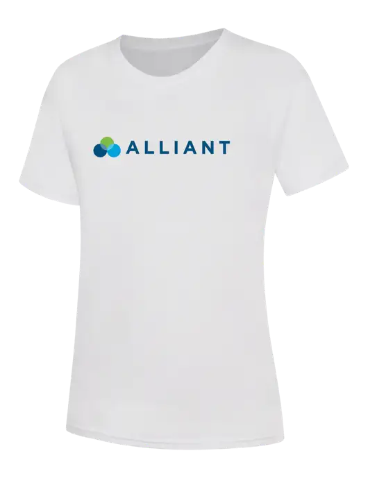 Womens White Core Blend Tee w/Alliant Logo