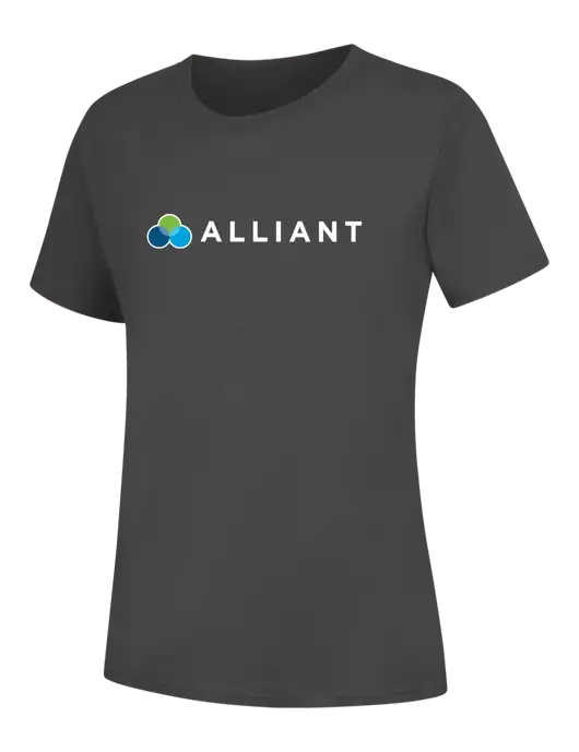 Womens Charcoal Core Blend Tee w/Alliant Logo