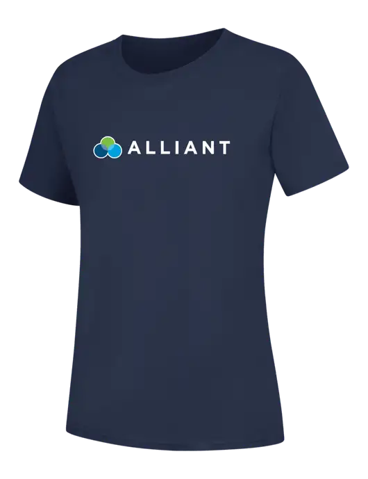 Womens Navy Core Blend Tee w/Alliant Logo
