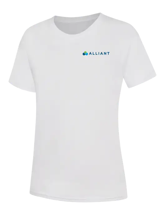 Womens White Core Blend Tee w/Alliant Logo