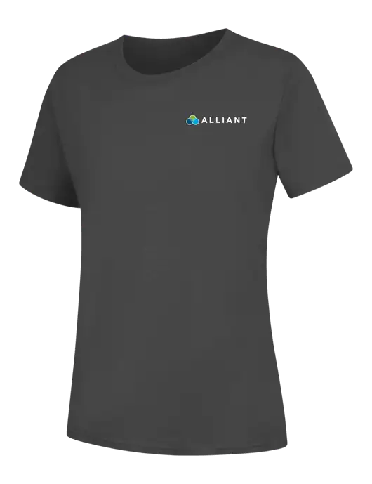 Womens Charcoal Core Blend Tee w/Alliant Logo