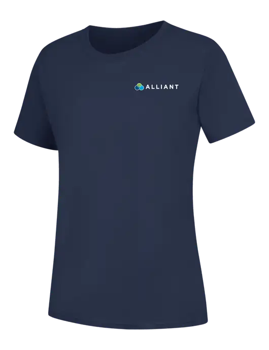 Womens Navy Core Blend Tee w/Alliant Logo