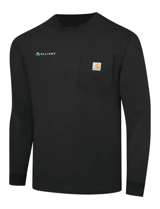 Carhartt Black Workwear Pocket Long Sleeve T-Shirt w/Alliant Logo