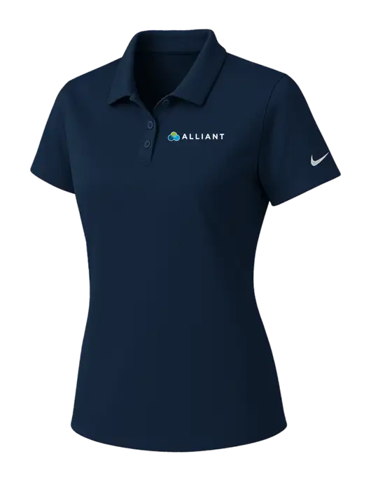 Nike Womens Navy Dry Essential Solid Polo w/Alliant Logo