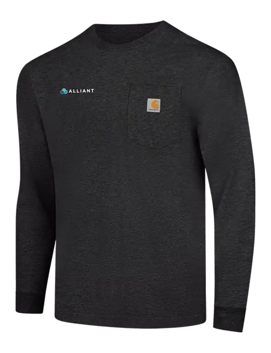 Carhartt Dark Grey Heather Workwear Pocket Long Sleeve T-Shirt w/Alliant Logo