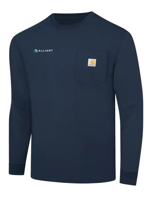 Carhartt Navy Workwear Pocket Long Sleeve T-Shirt w/Alliant Logo