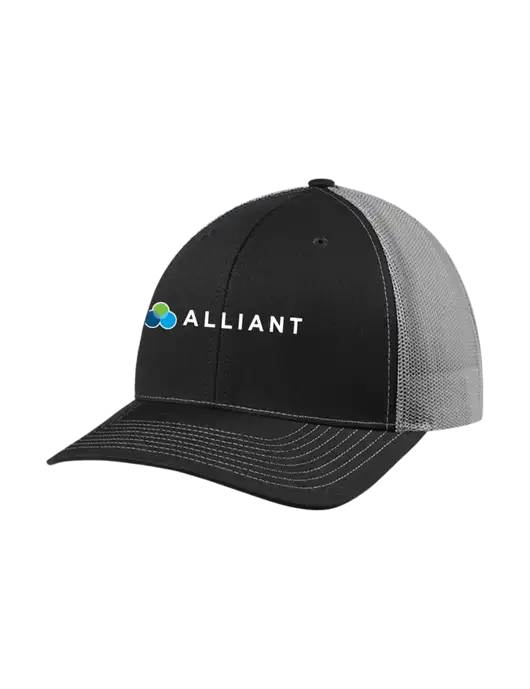 Richardson Adjustable Snapback Original 112 Trucker Cap Black w/Charcoal Mesh w/Alliant Logo