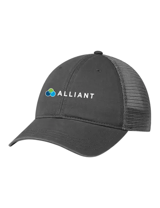 Richardson 111 Garment Washed Trucker Cap Charcoal w/Charcoal Mesh w/Alliant Logo