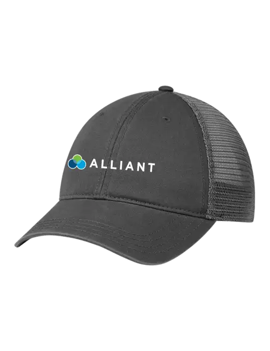 Richardson 111 Garment Washed Trucker Cap Charcoal w/Charcoal Mesh w/Alliant Logo