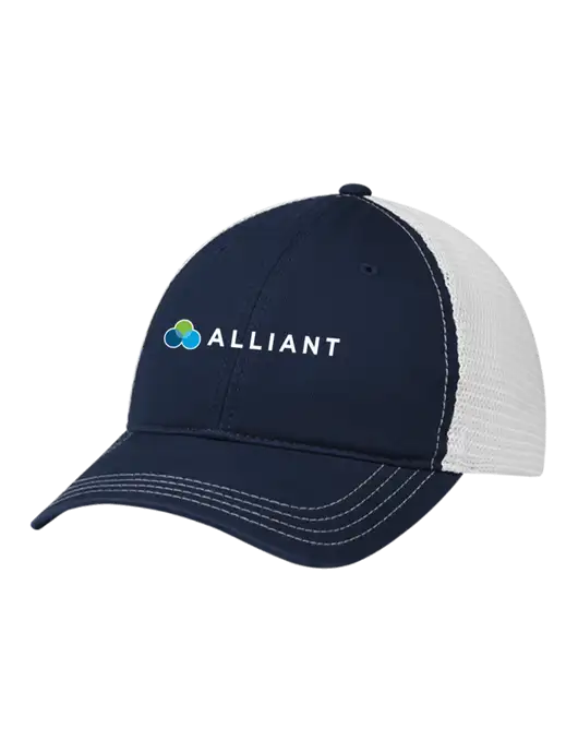 Richardson 111 Garment Washed Trucker Cap Navy w/White Mesh w/Alliant Logo