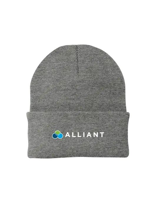 Medium Grey Heather Knit Cap w/Alliant Logo