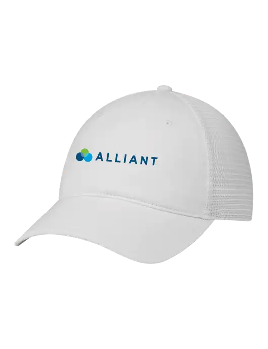 Richardson 111 Garment Washed Trucker Cap White w/White Mesh w/Alliant Logo