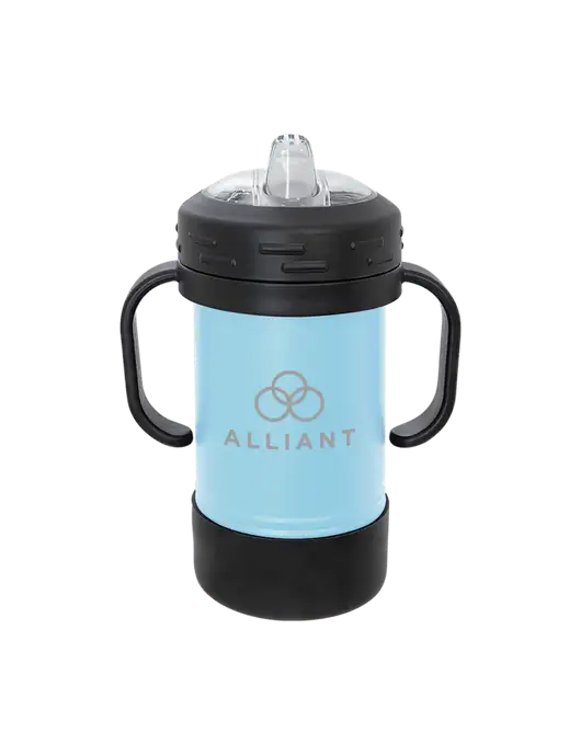 Polar Camel 10 oz Powder Coated Light Blue Sippy Cup w/Alliant Logo