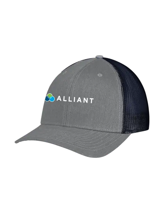 Richardson Adjustable Snapback Original 112 Trucker Cap Heather Grey w/Navy Mesh w/Alliant Logo