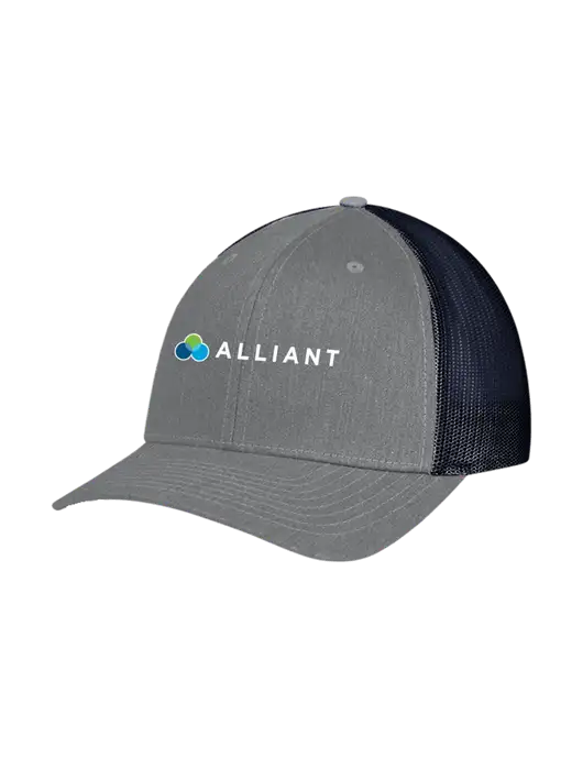 Richardson Adjustable Snapback Original 112 Trucker Cap Heather Grey w/Navy Mesh w/Alliant Logo