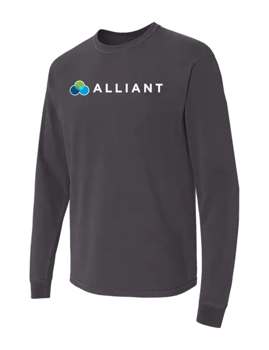 Comfort Colors Garment-Dyed Dark Grey Heavyweight Long Sleeve T-Shirt w/Alliant Logo